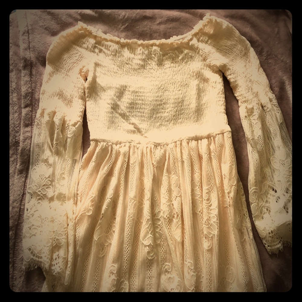 Cream off the shoulder summer dress